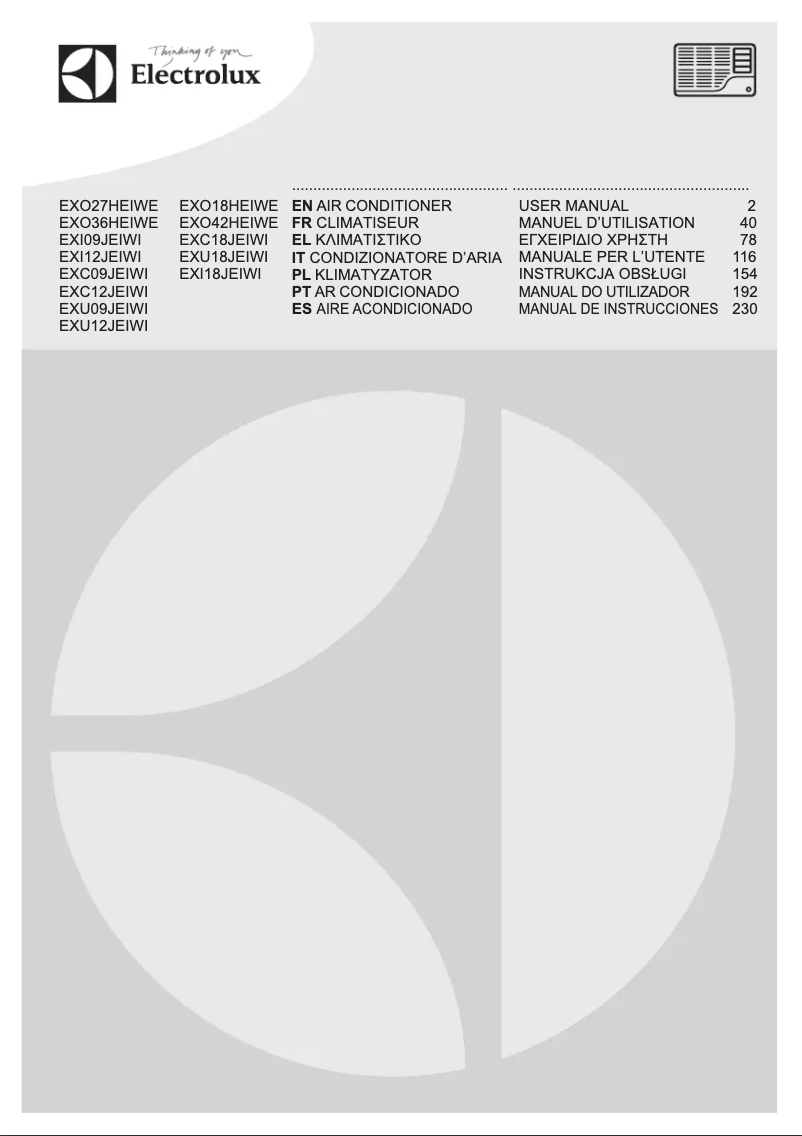Página 1 del manual Manual de usuario Electrolux EXU09JEIWI