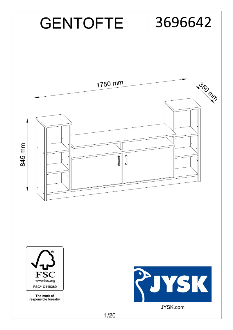 Page 1 de la notice Manuel utilisateur JYSK Gentofte