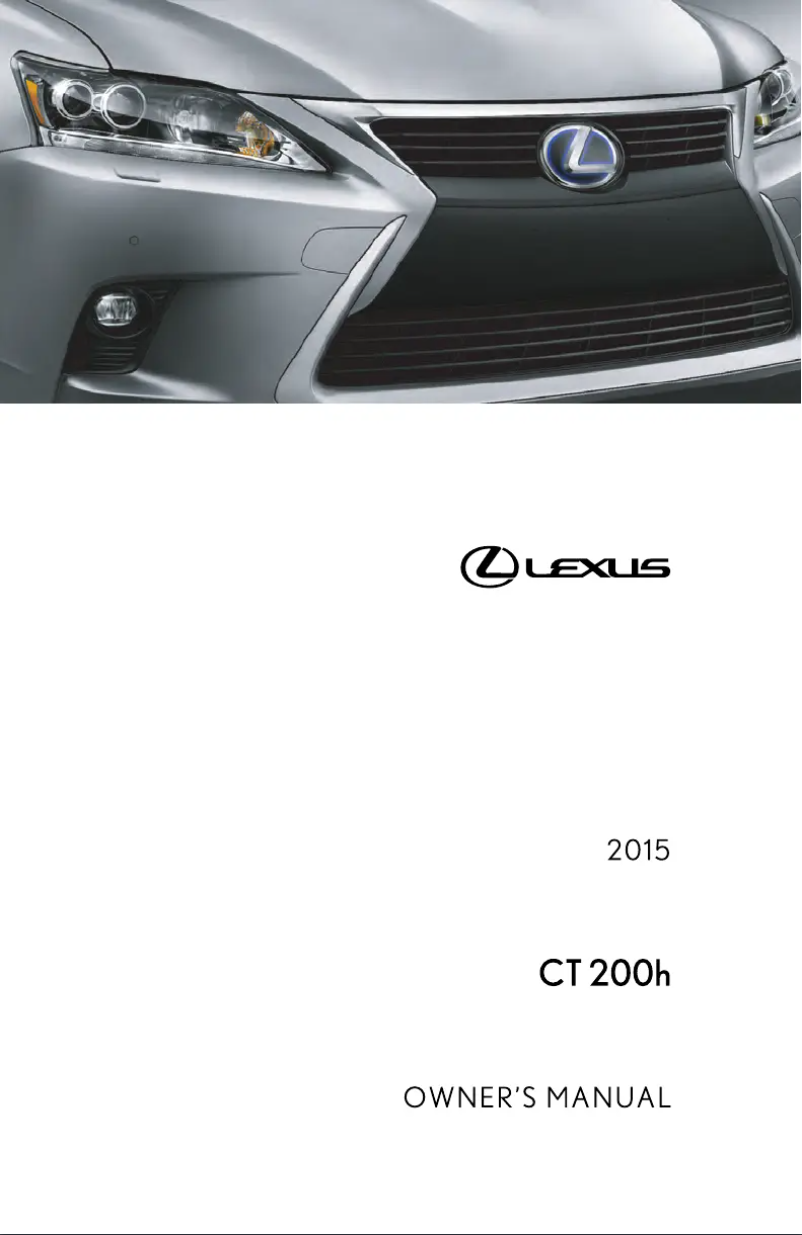 Page 1 de la notice Manuel utilisateur Lexus CT 200h (2015)