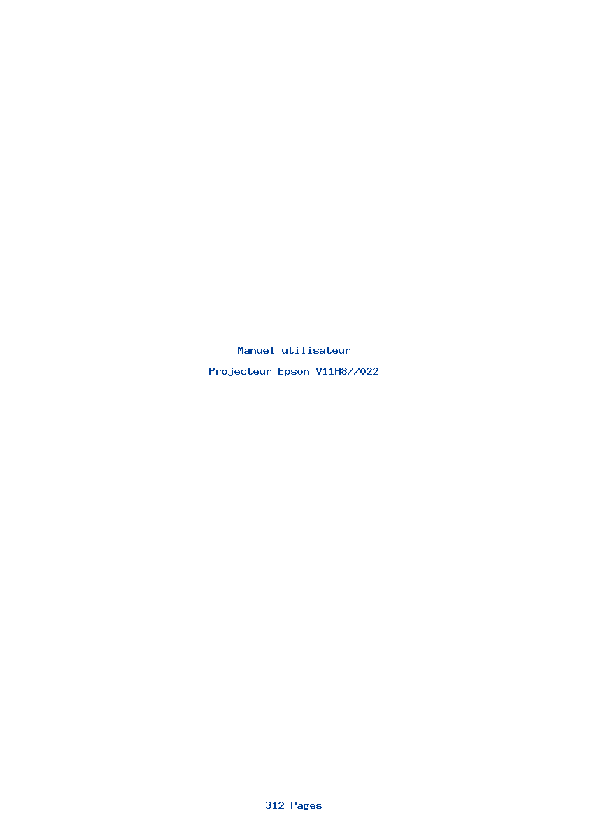Page 1 de la notice Manuel utilisateur Epson V11H877022