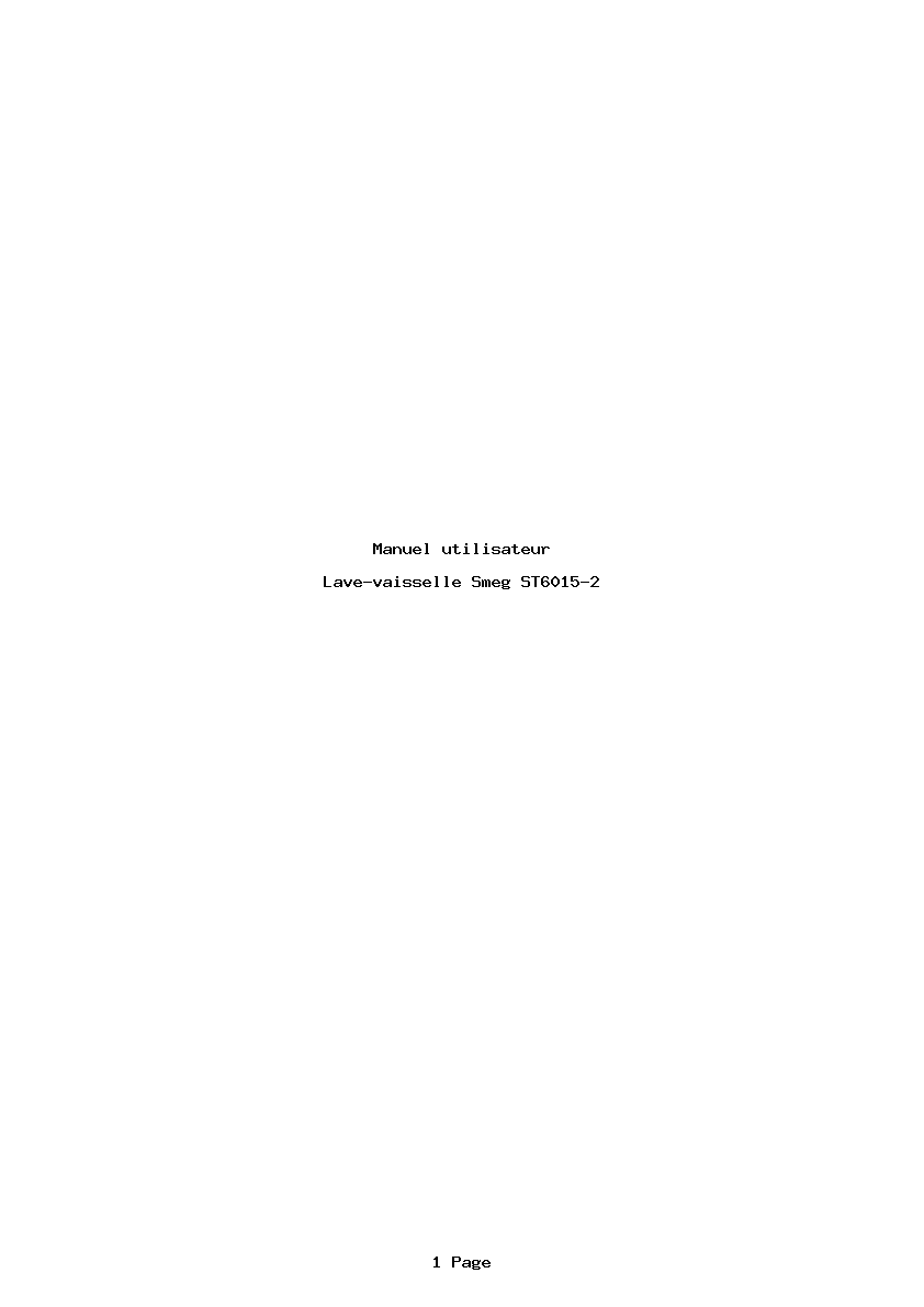 Page 1 de la notice Manuel utilisateur Smeg ST6015-2