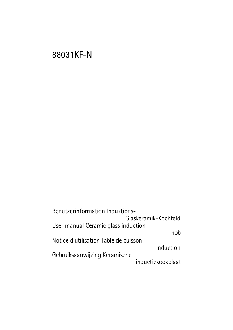 Page 1 of the manual User Manual AEG-Electrolux 88031 KFN