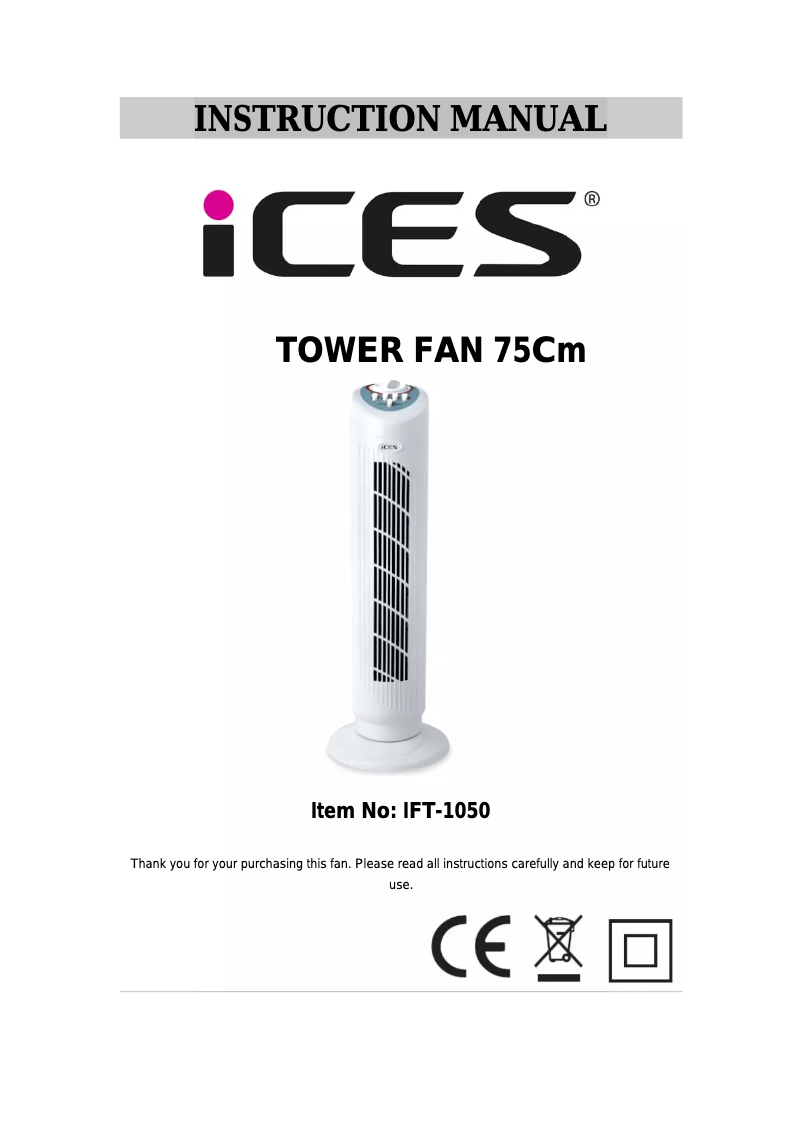 Page 1 de la notice Manuel utilisateur Ices IFT-1050