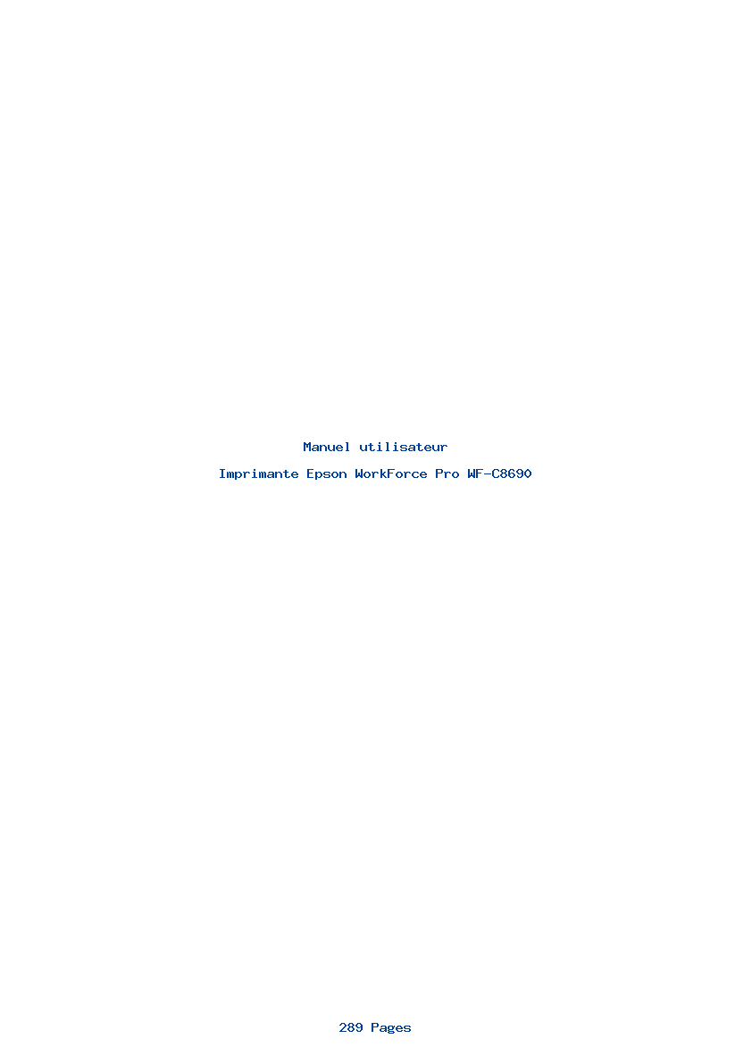 Page 1 de la notice Manuel utilisateur Epson WorkForce Pro WF-C8690