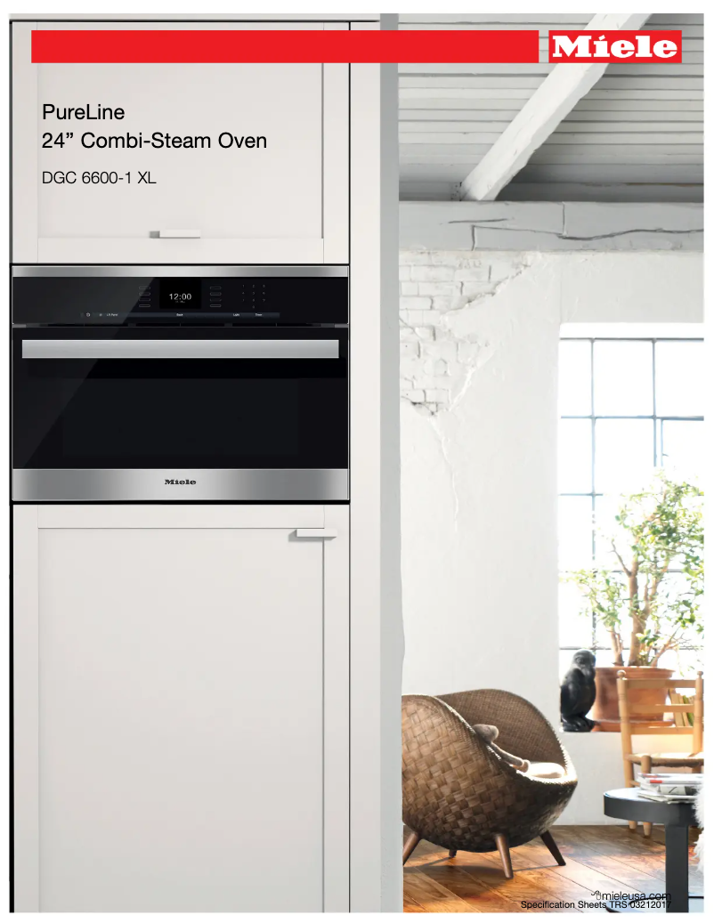 Página 1 del manual Ficha técnica Miele DGC 6600-1 XL