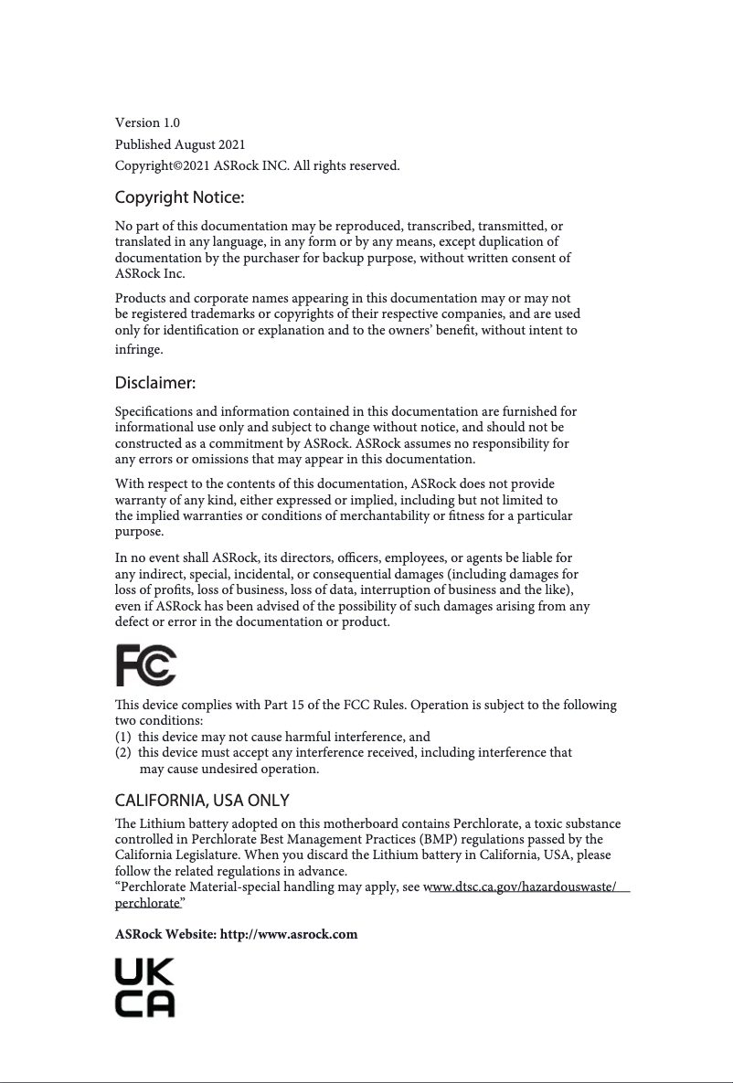 Page 1 de la notice Manuel utilisateur Asrock Z690 Steel Legend