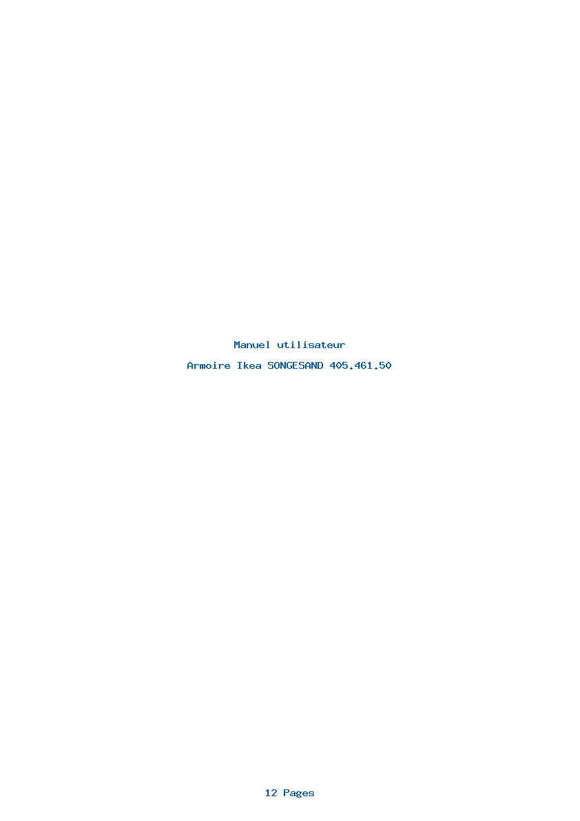 Page 1 de la notice Manuel utilisateur Ikea SONGESAND 405.461.50