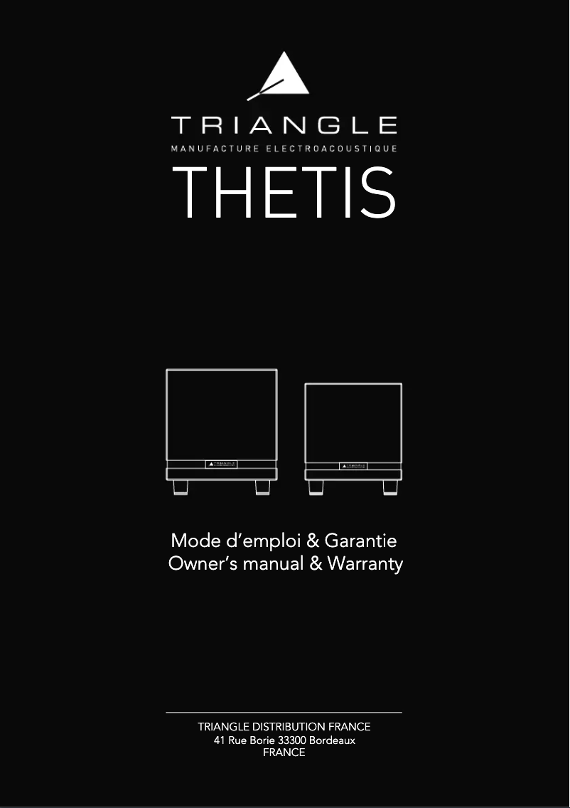 Page 1 de la notice Manuel utilisateur Triangle Thetis 280