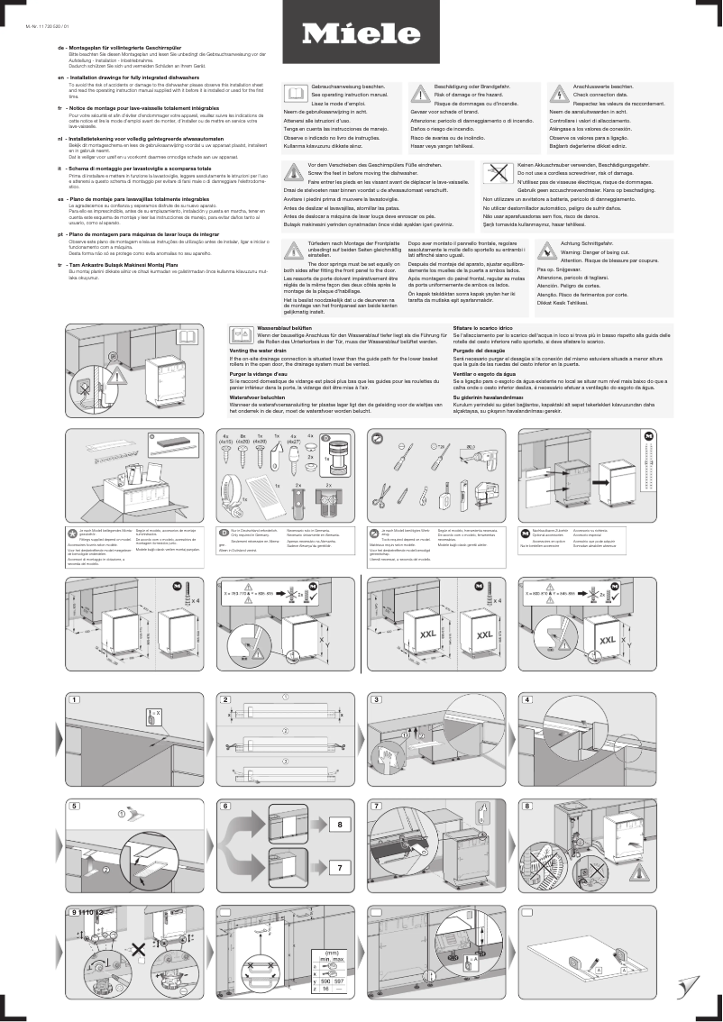 Página 1 del manual Instrucciones / montaje Miele G 7250 SCVi