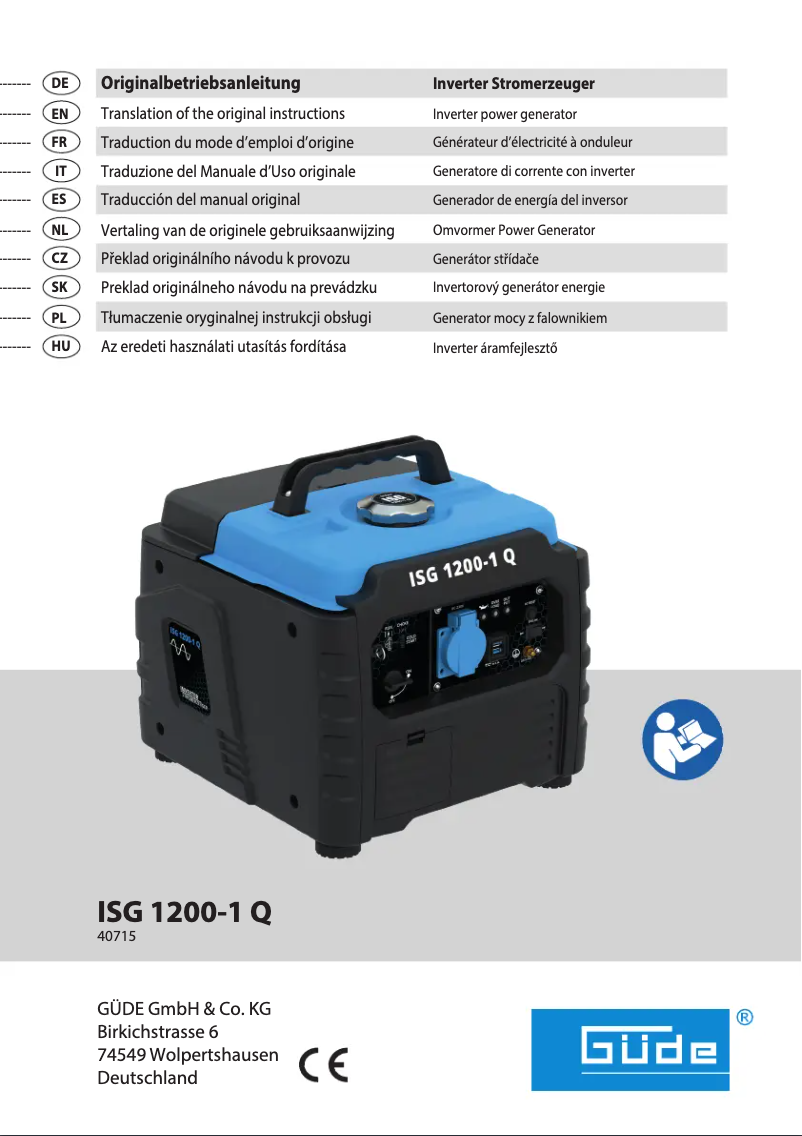 Page 1 de la notice Manuel utilisateur Güde ISG 1200-1 Q