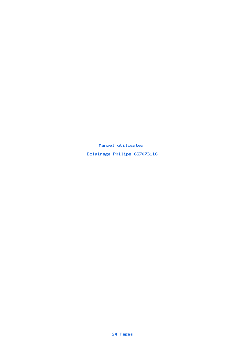 Page 1 de la notice Manuel utilisateur Philips 667073116