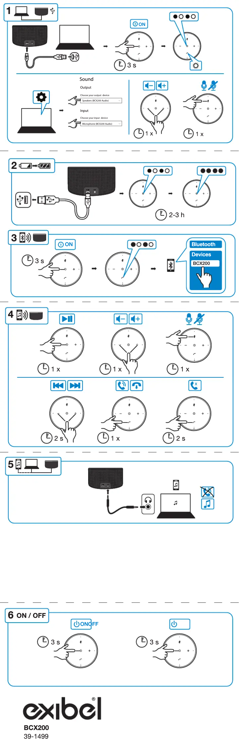 Page 1 de la notice Manuel utilisateur Exibel BCX200
