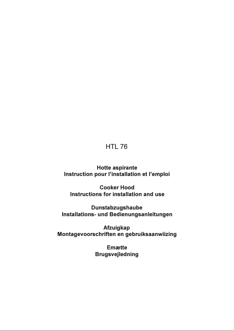 Page 1 de la notice Manuel utilisateur Scholtès HTL 76