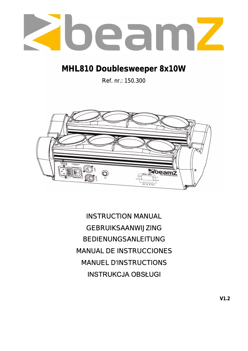 Page 1 de la notice Manuel utilisateur BeamZ MHL810