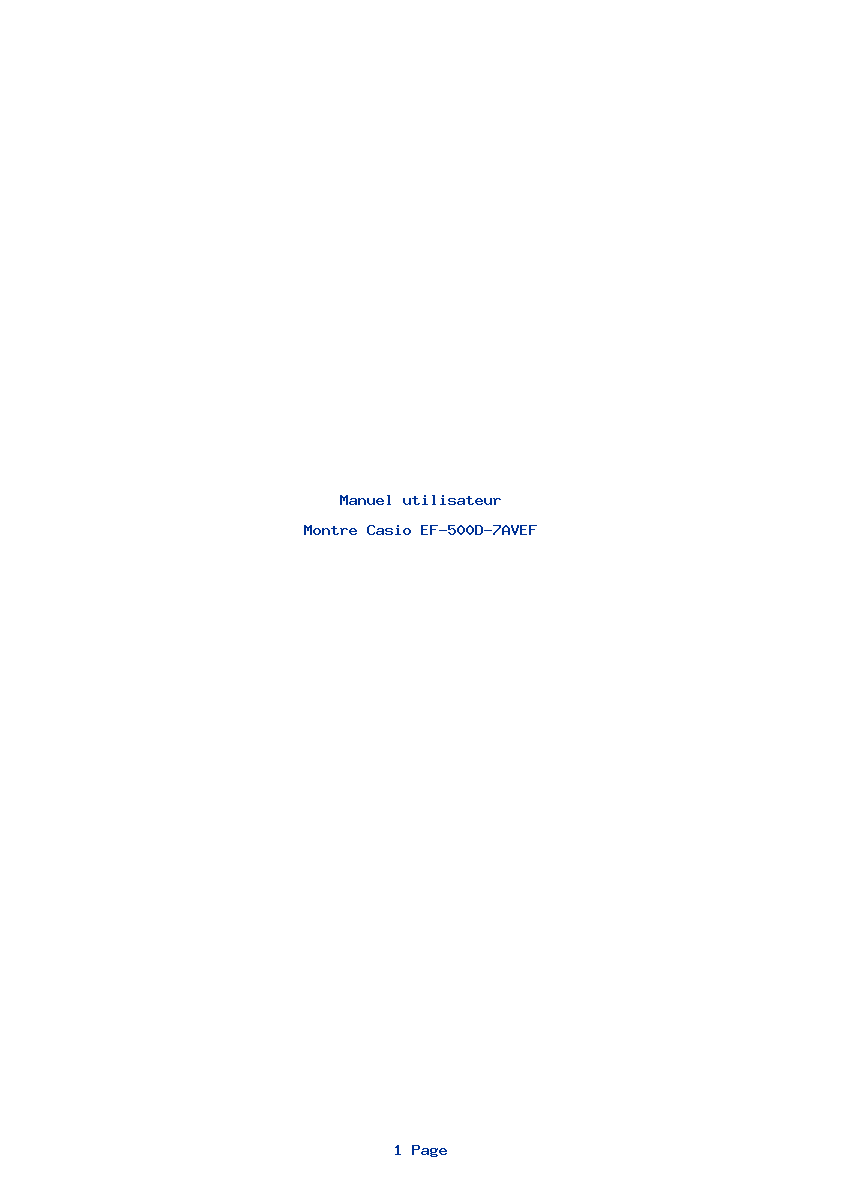 Page 1 de la notice Manuel utilisateur Casio EF-500D-7AVEF