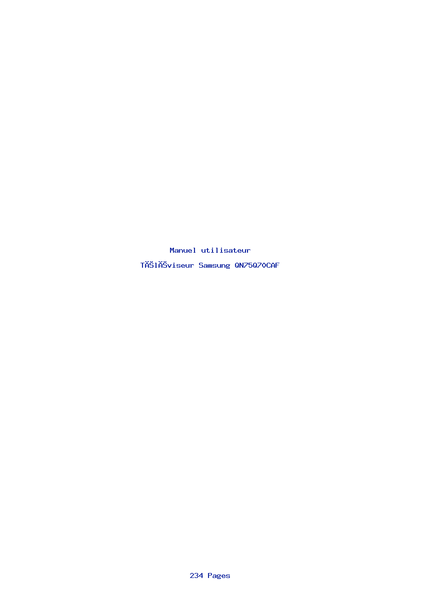 Page 1 de la notice Manuel utilisateur Samsung QN75Q70CAF