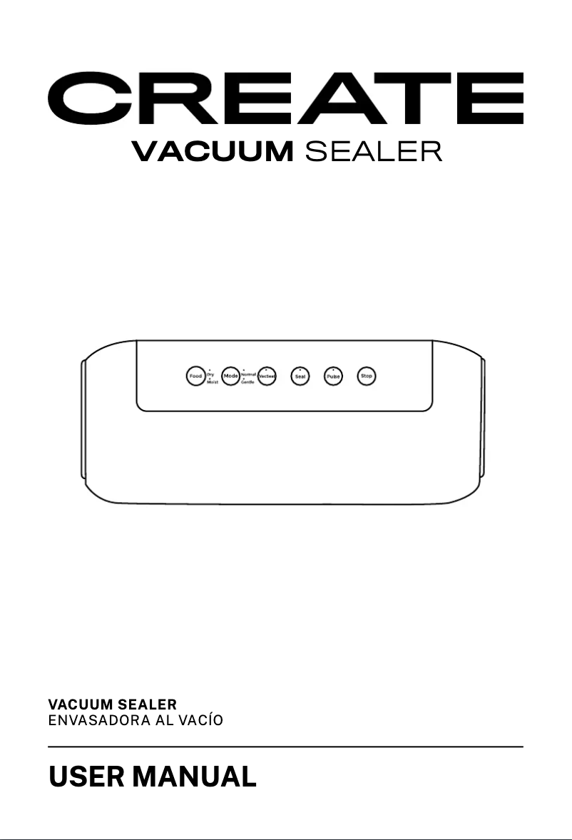 Page 1 de la notice Manuel utilisateur Create VACUUM SEALER