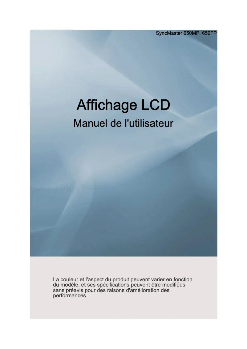 Página 1 del manual Manual de usuario Samsung SyncMaster 650MP