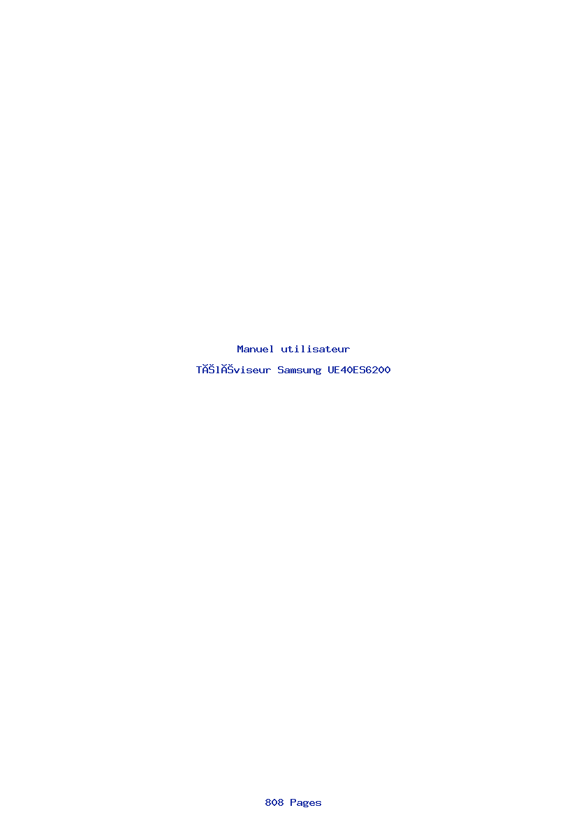 Image de la première page du manuel de l'appareil UE40ES6200