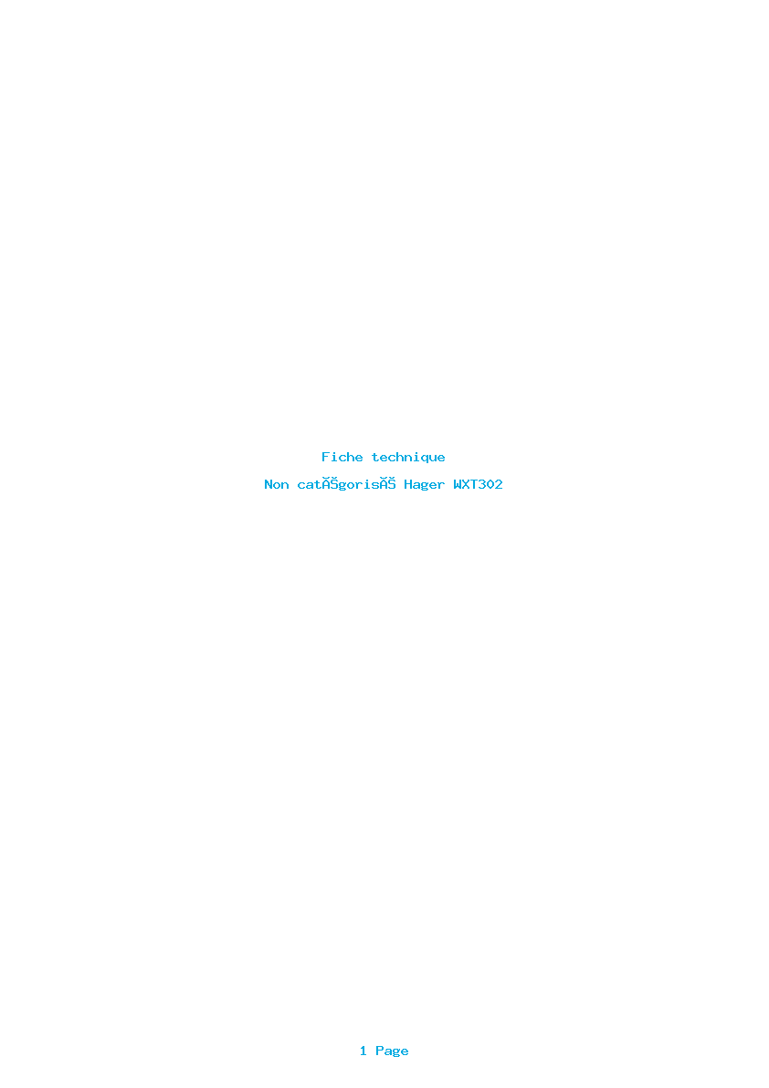 Image de la première page du manuel de l'appareil WXT302