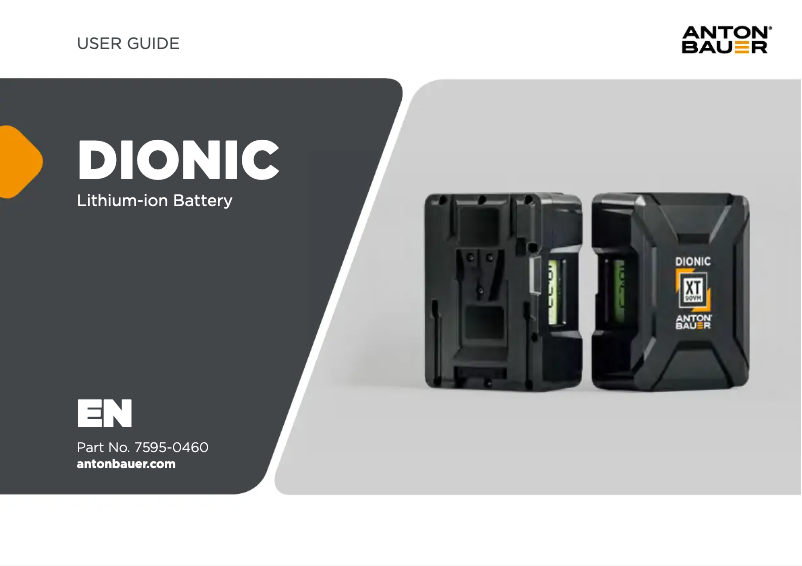 Page 1 de la notice Manuel utilisateur Anton/Bauer DIONIC XT90