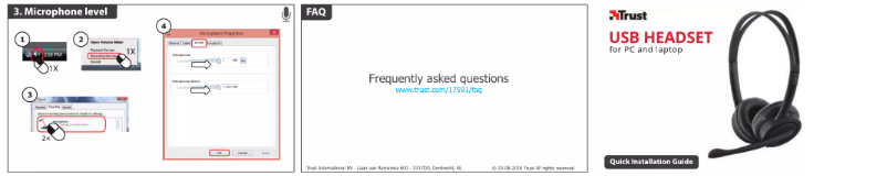 Page 1 de la notice Manuel utilisateur Trust Mauro USB Headset