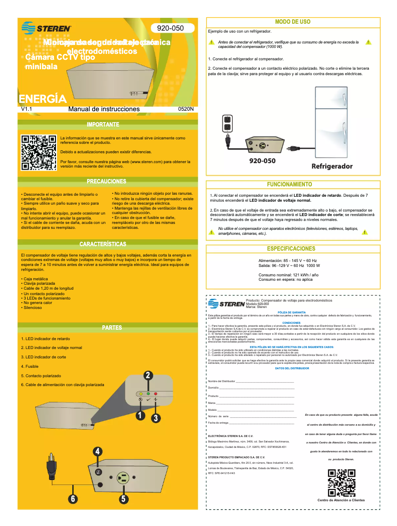 Page 1 de la notice Manuel utilisateur Steren 920-050