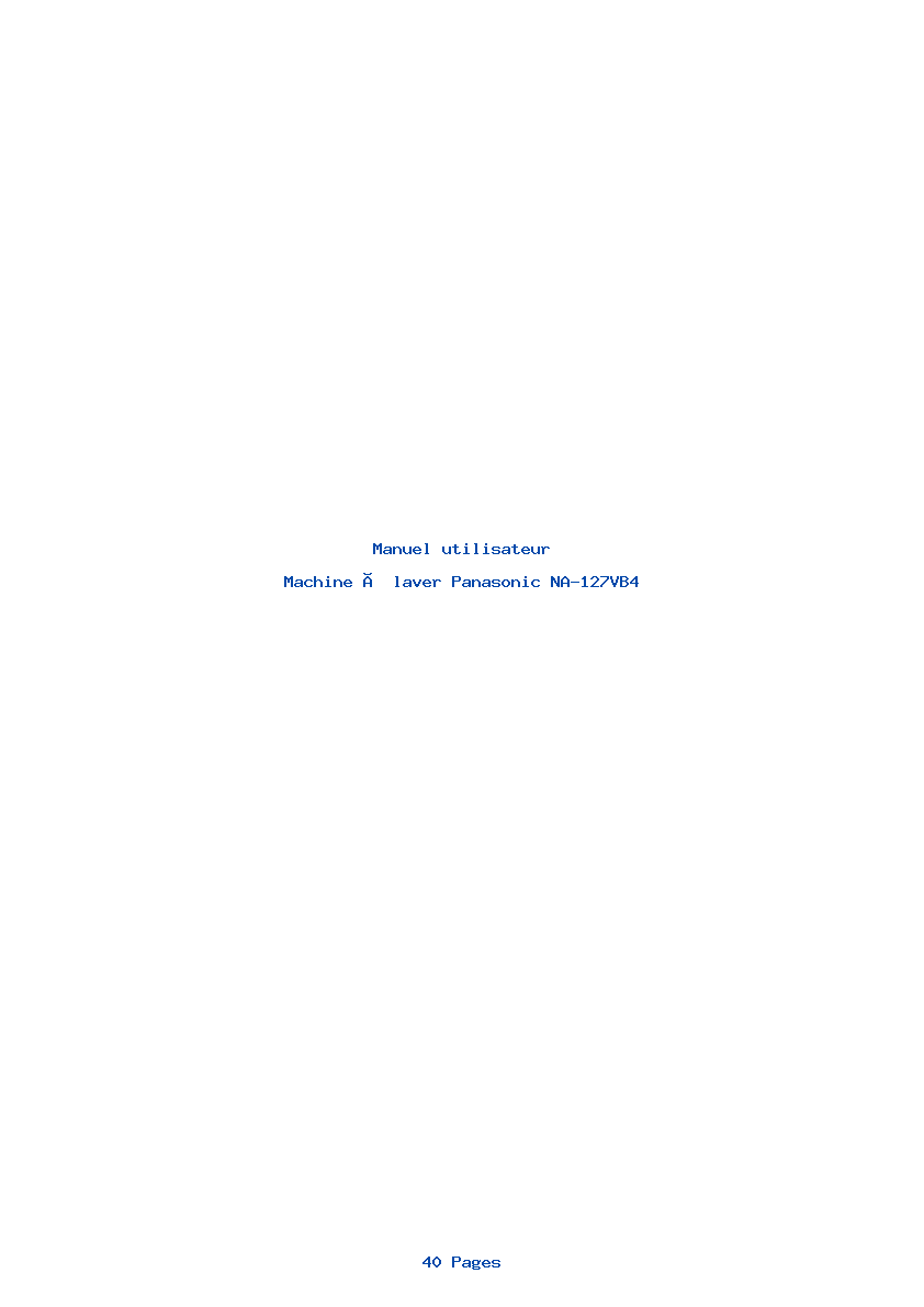 Image de la première page du manuel de l'appareil NA-127VB4
