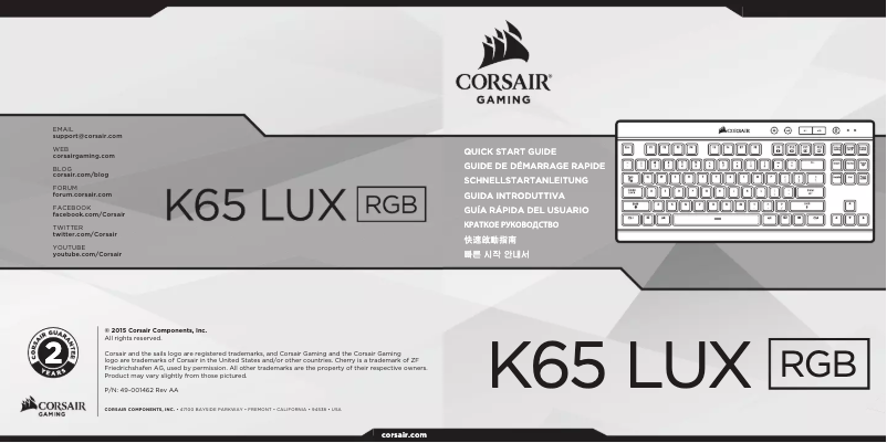 Page 1 de la notice Manuel utilisateur Corsair CH-9110010-ES