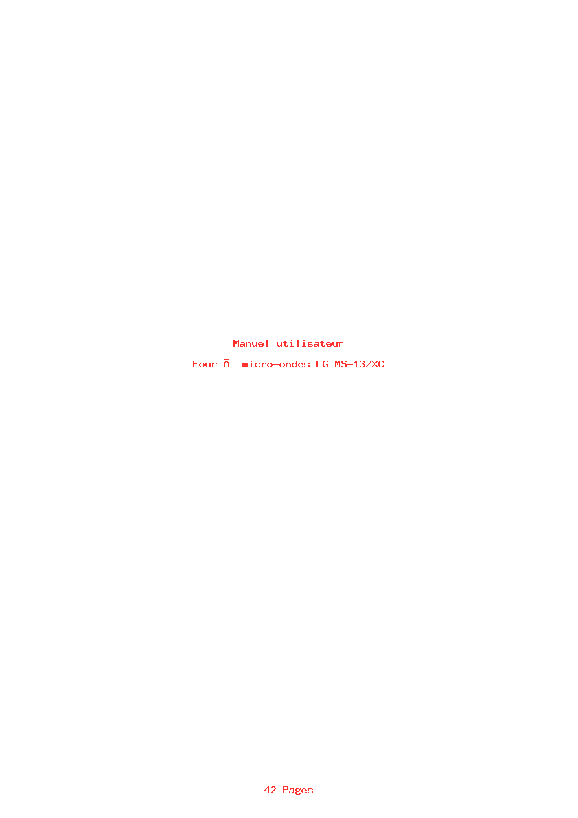 Page 1 de la notice Manuel utilisateur LG MS-137XC