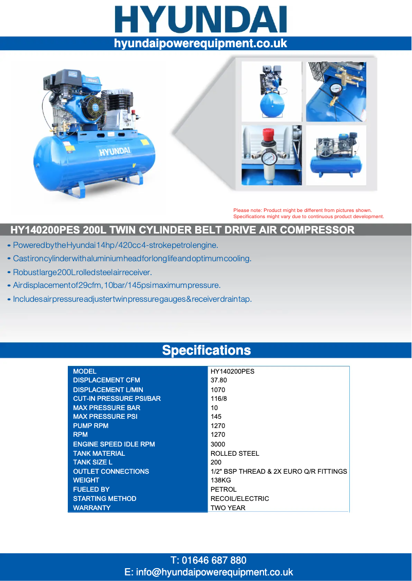 Page 1 of the manual User Manual Hyundai HY140200PES