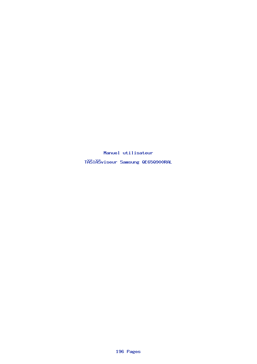 Image de la première page du manuel de l'appareil QE65Q900RAL