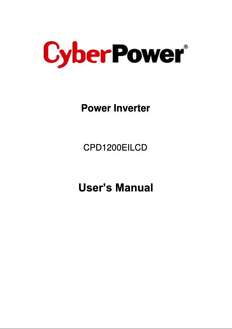 Page 1 de la notice Manuel utilisateur CyberPower CPD1200EILCD