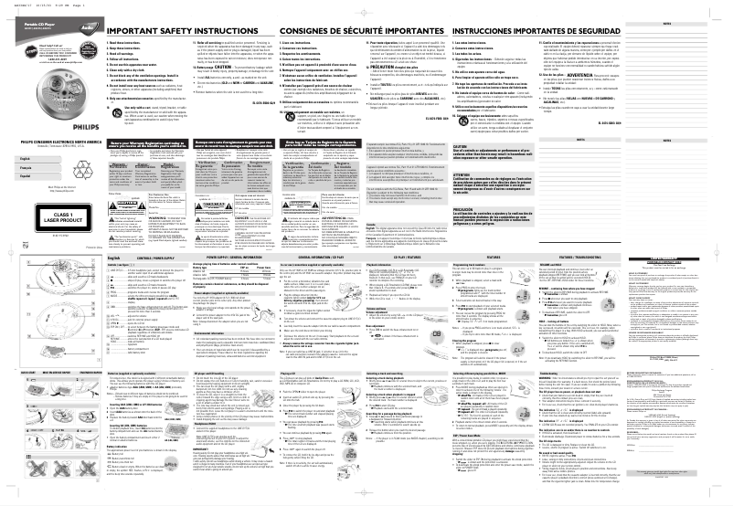 Page 1 of the manual User Manual Philips AX3300