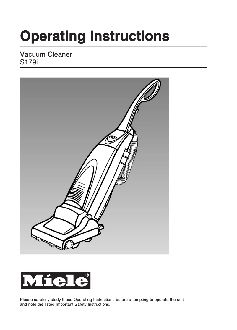 Page 1 de la notice Manuel utilisateur Miele S179