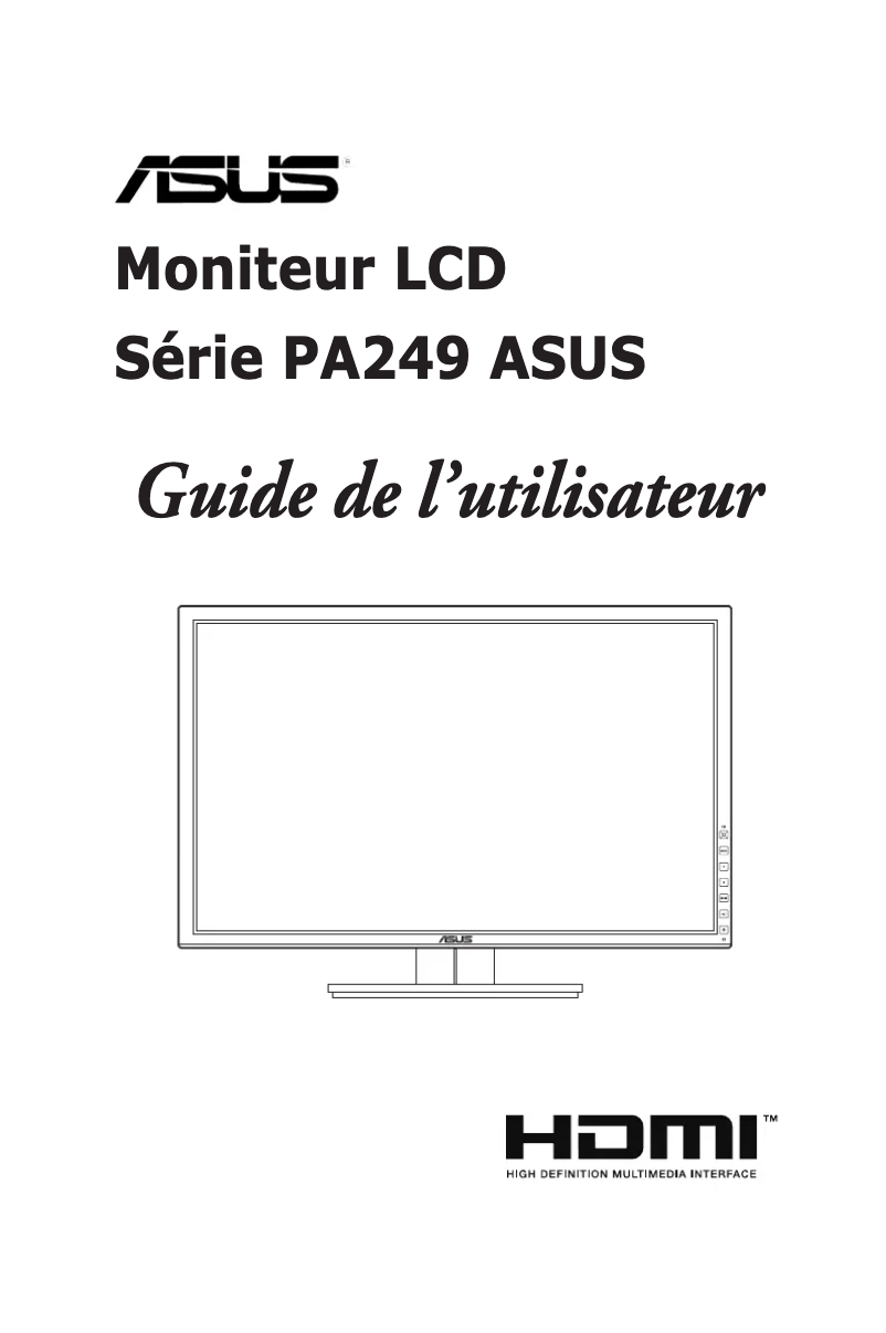 Page 1 de la notice Manuel utilisateur Asus ProArt PA249Q