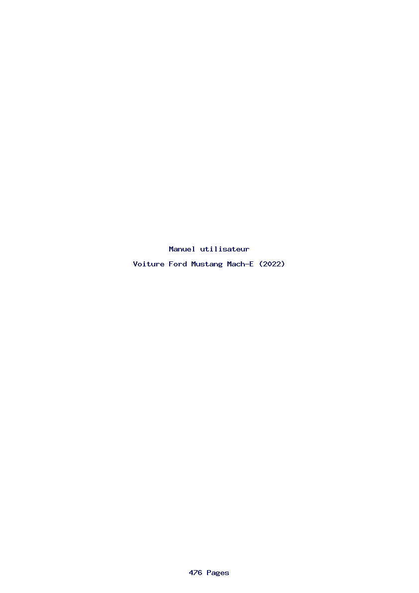 Page 1 de la notice Manuel utilisateur Ford Mustang Mach-E (2022)