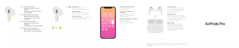 Page 1 de la notice Guide de démarrage rapide Apple AirPods Pro