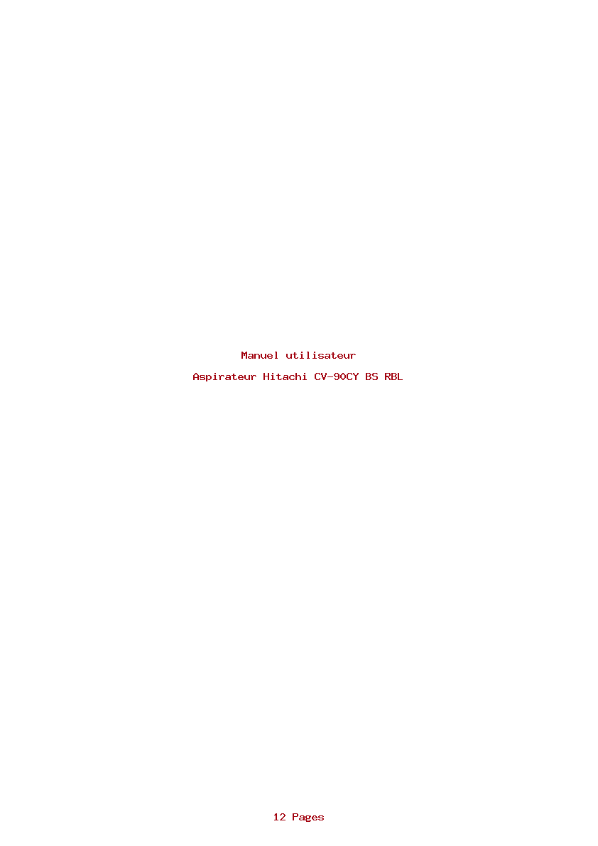 Page 1 de la notice Manuel utilisateur Hitachi CV-90CY BS RBL