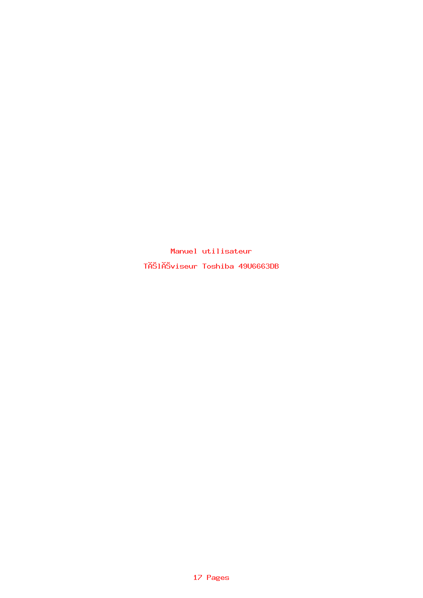 Page 1 de la notice Manuel utilisateur Toshiba 49U6663DB