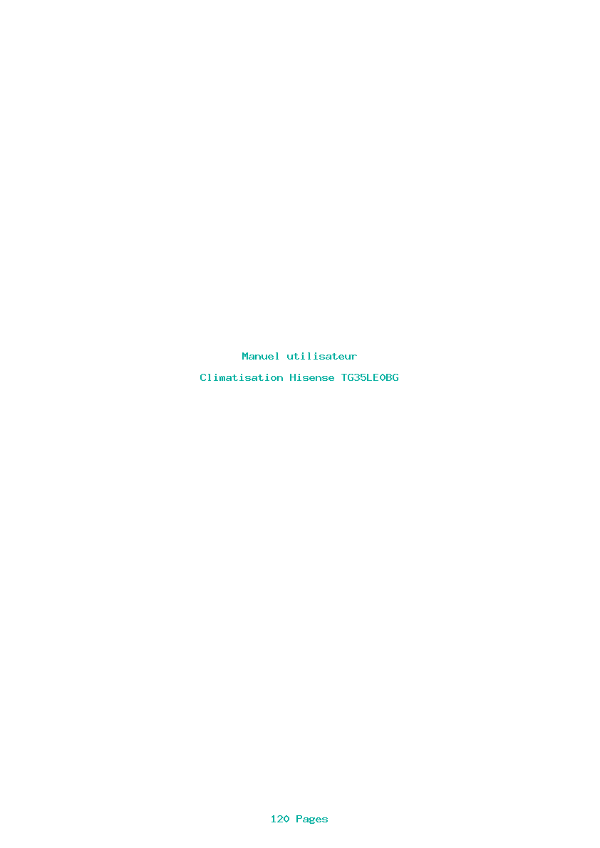 Page 1 de la notice Manuel utilisateur Hisense TG35LE0BG