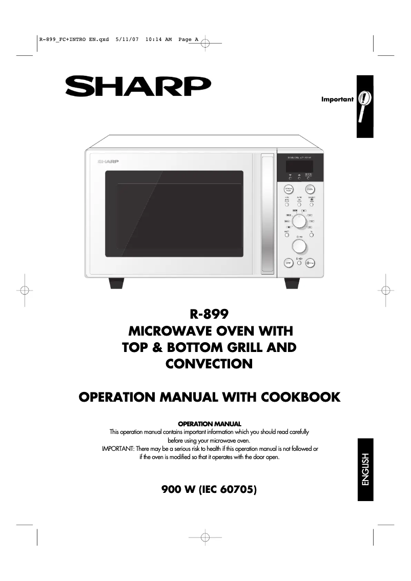 Página 1 del manual Manual de usuario Sharp R899W