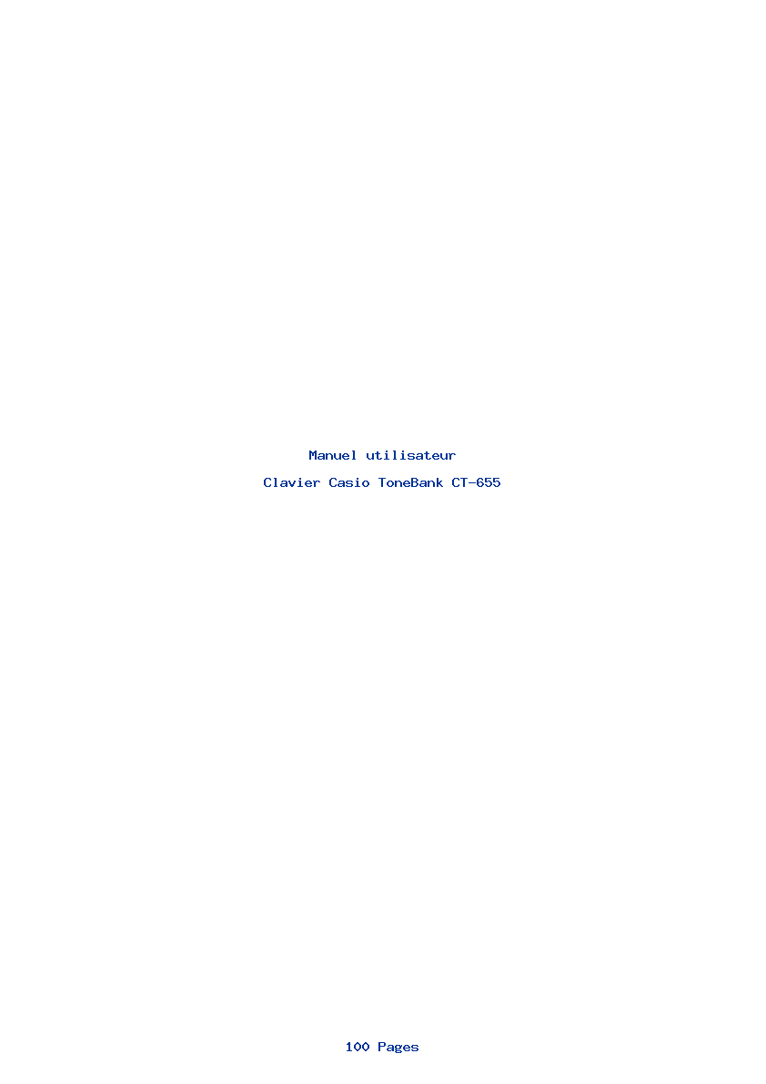 Page 1 de la notice Manuel utilisateur Casio ToneBank CT-655