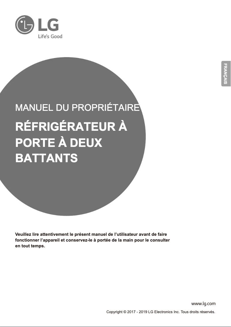 Page 1 de la notice Manuel utilisateur LG LSFXC2476S