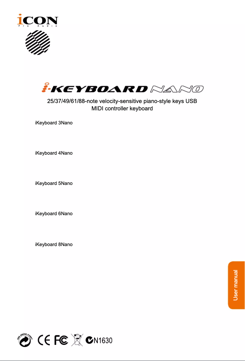 Page 1 de la notice Manuel utilisateur icon iKeyboard 5Nano