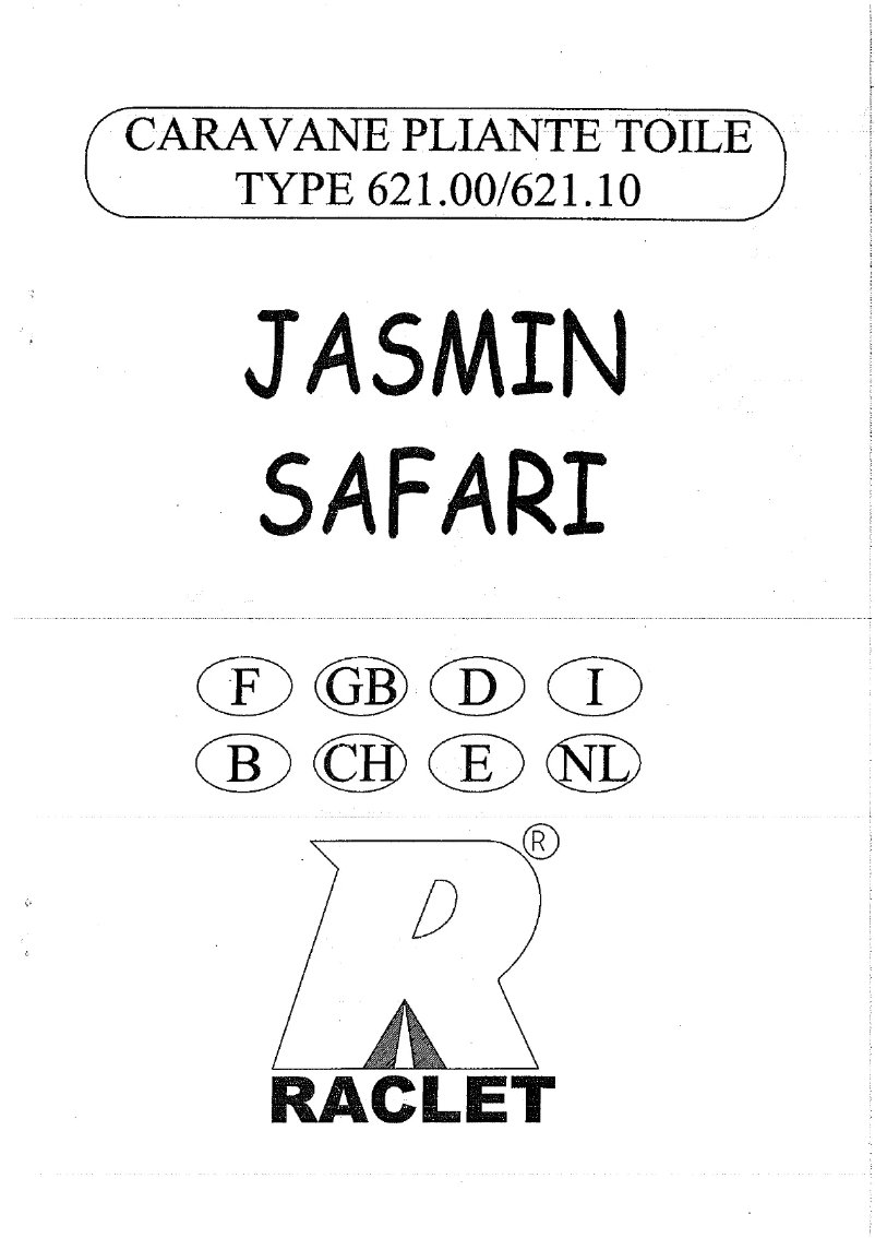 Page 1 of the manual User Manual Raclet Safari