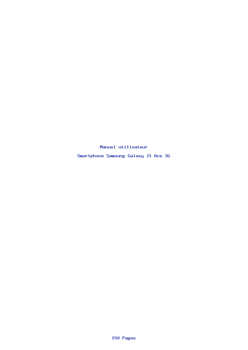 Page 1 de la notice Manuel utilisateur Samsung Galaxy J1 Ace 3G