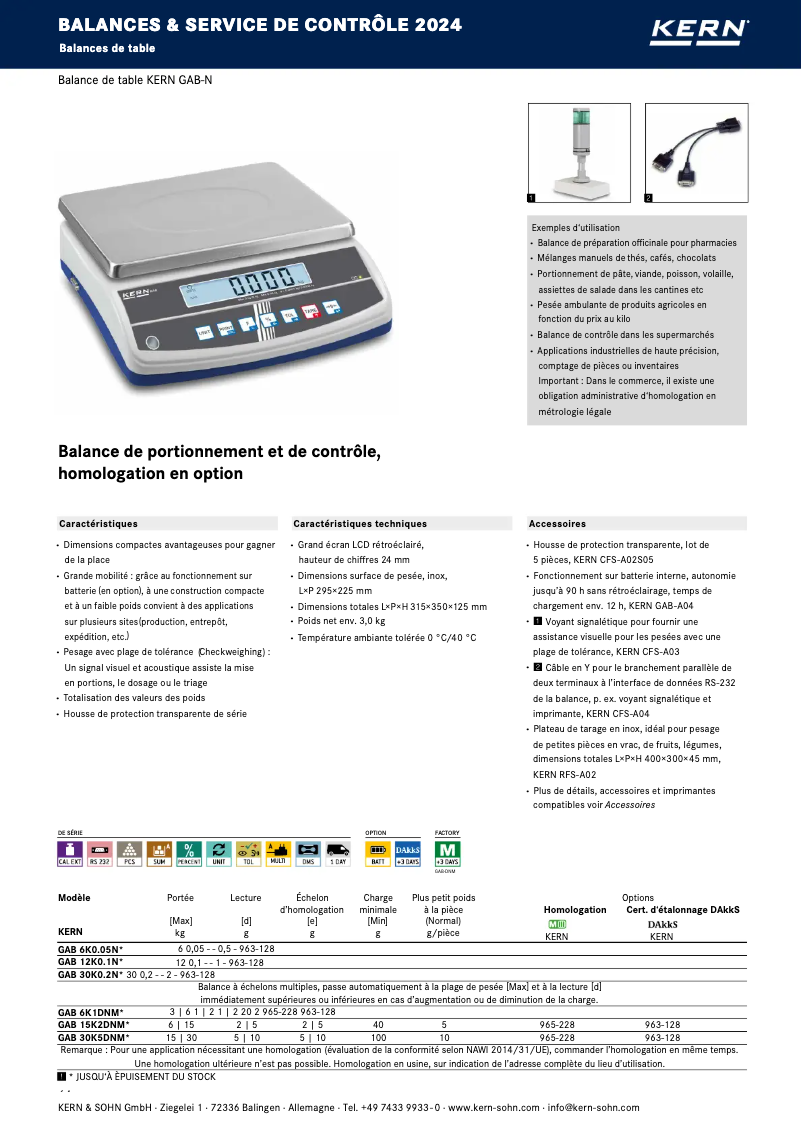 Page 1 de la notice Brochure Kern GAB 15K2DNM