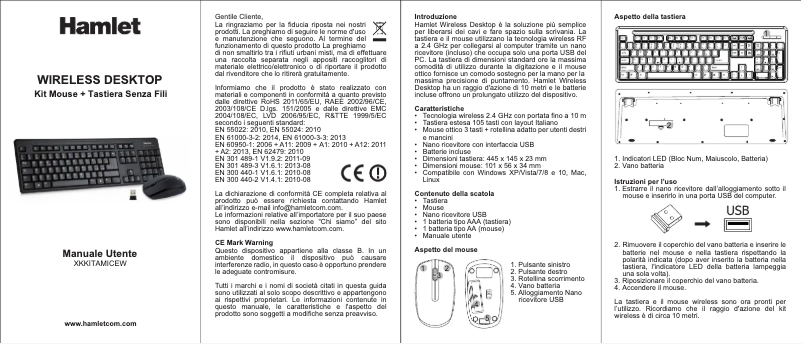 Page 1 de la notice Manuel utilisateur Hamlet XKKITAMICEW