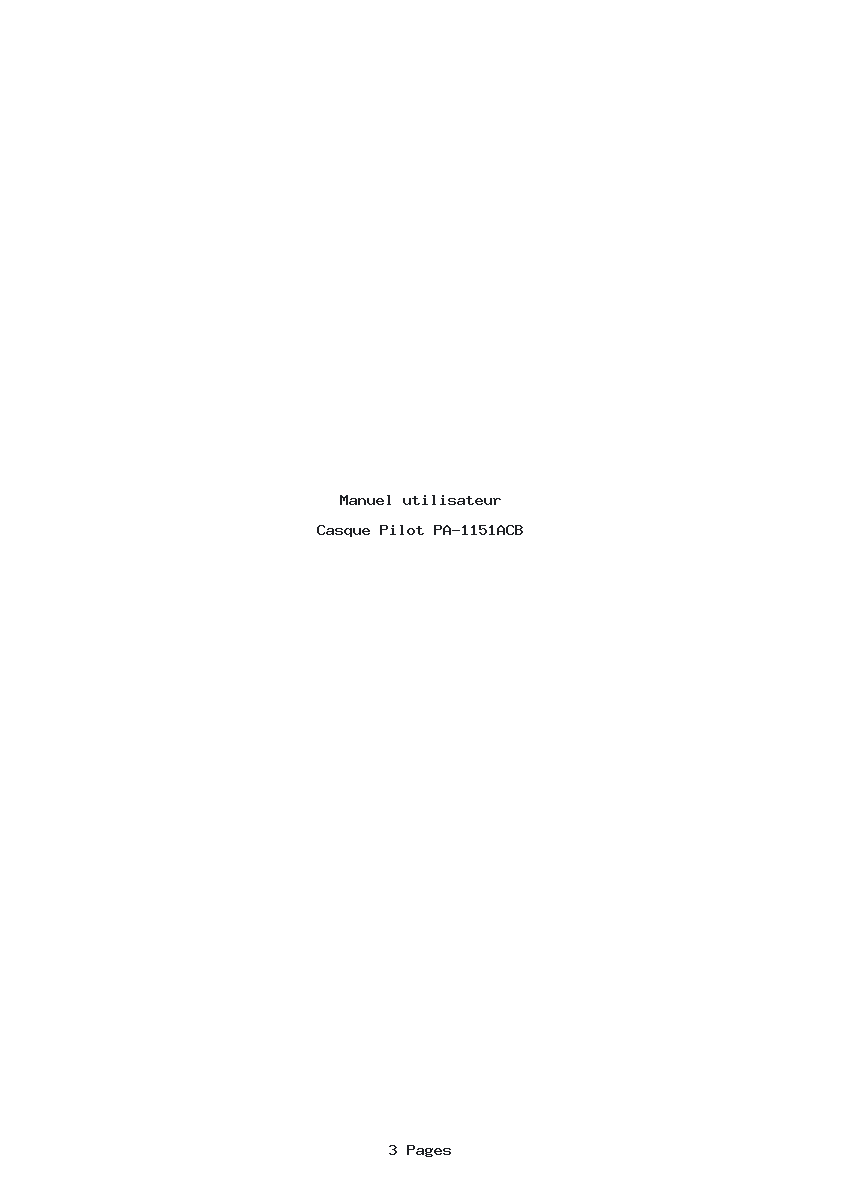 Page 1 de la notice Manuel utilisateur Pilot PA-1151ACB